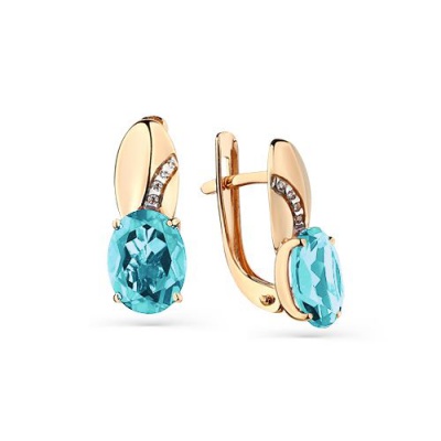 Сапфир каталог товаров Серьги из золота с фианитом, топазом 