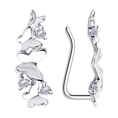 Сапфир каталог товаров Серьги из серебра с фианитом 