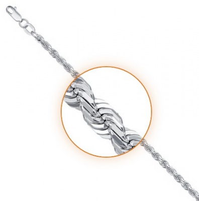 Сапфир каталог товаров Браслет женский корда с алмазной гранью из серебра 