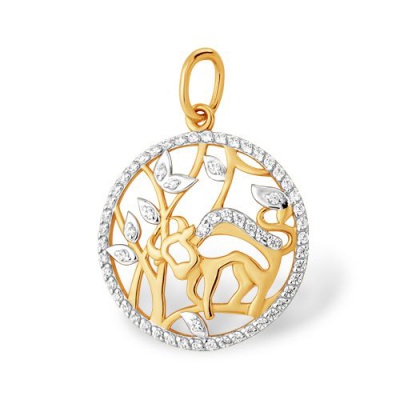 Сапфир каталог товаров Подвеска знак зодиака из золота с фианитом 