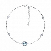 Сапфир каталог товаров Браслет женский из серебра с фианитом, топазом