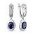 Сапфир каталог товаров Серьги из серебра с фианитом, сапфиром