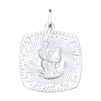 Сапфир каталог товаров Подвеска знак зодиака Водолей из серебра 