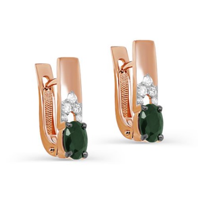 Сапфир каталог товаров Серьги из золота с бриллиантом, изумрудом 