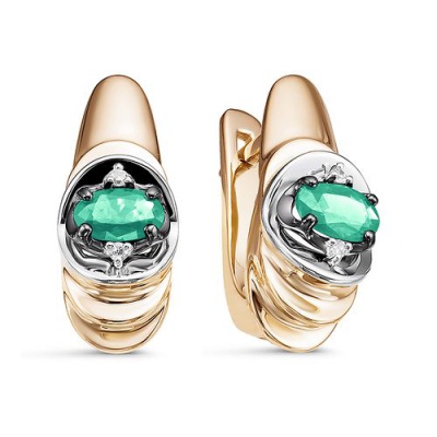 Сапфир каталог товаров Серьги из золота с бриллиантом, изумрудом 