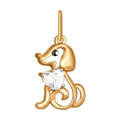 Сапфир каталог товаров Подвеска детская из золота с фианитом 