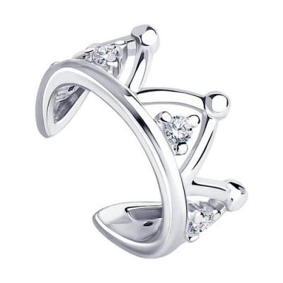 Сапфир каталог товаров Серьга из серебра с фианитом 