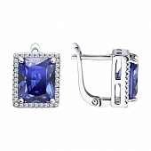 Сапфир каталог товаров Серьги из серебра с фианитом