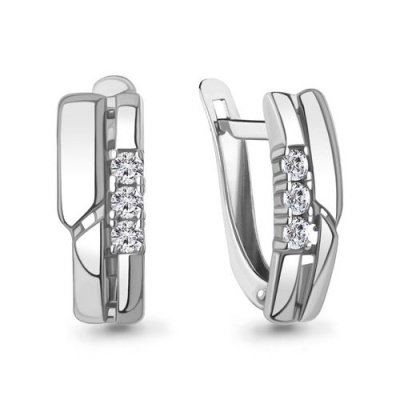 Сапфир каталог товаров Серьги из серебра с фианитом 