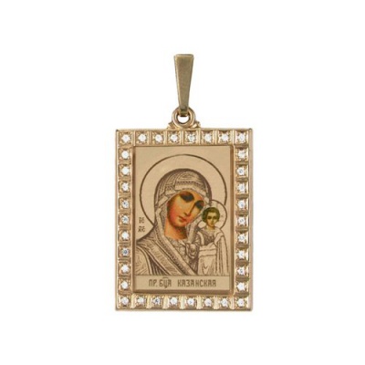 Сапфир каталог товаров Подвеска икона из золота с фианитом 