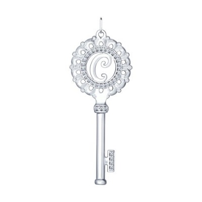 Сапфир каталог товаров Подвеска буква из серебра с фианитом 