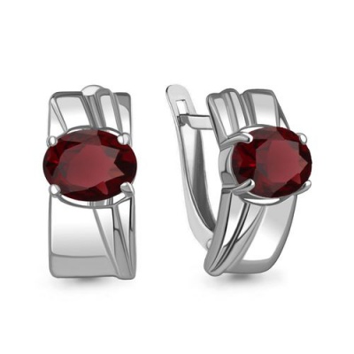 Сапфир каталог товаров Серьги из серебра с гранатом 