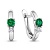 Сапфир каталог товаров Серьги из серебра с фианитом, изумрудом