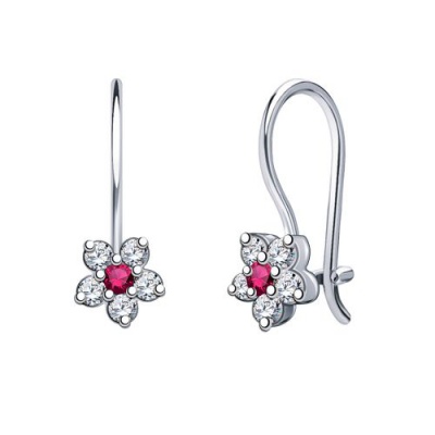 Сапфир каталог товаров Серьги детские из серебра с фианитом 