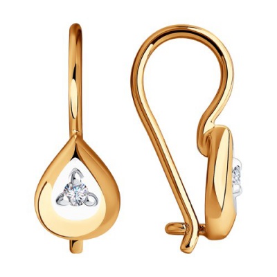 Сапфир каталог товаров Серьги детские из золота с фианитом 