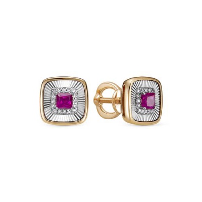 Сапфир каталог товаров Пусеты из золота с бриллиантом, рубином 