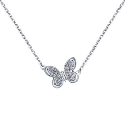 Сапфир каталог товаров Колье из серебра с фианитом 