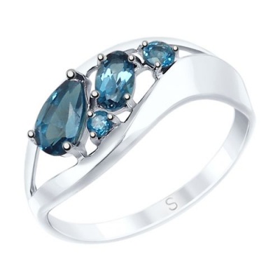 Сапфир каталог товаров Кольцо из серебра с топазом 