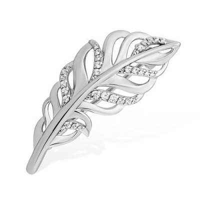 Сапфир каталог товаров Брошь из серебра с фианитом 