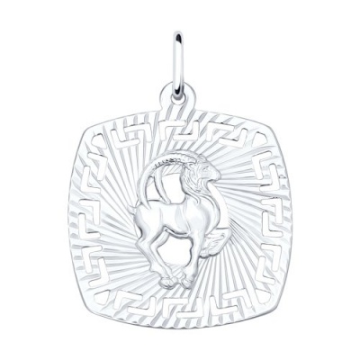 Сапфир каталог товаров Подвеска знак зодиака Козерог из серебра 