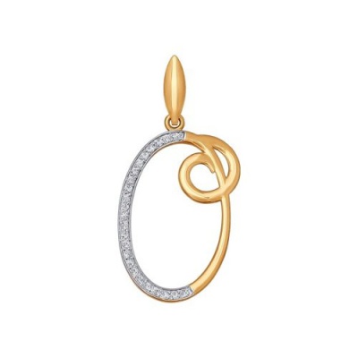 Сапфир каталог товаров Подвеска буква из золота с фианитом 