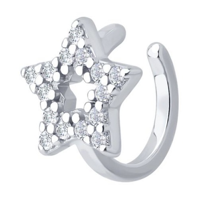 Сапфир каталог товаров Серьга из серебра с фианитом 