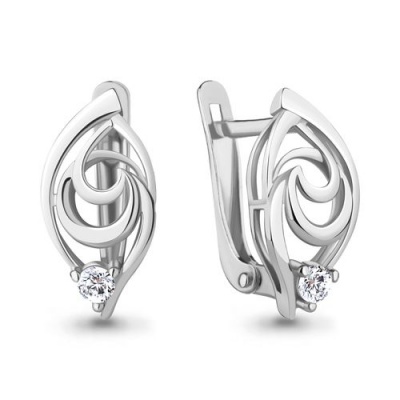 Сапфир каталог товаров Серьги из серебра с фианитом 