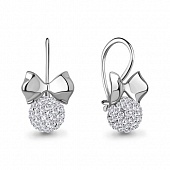 Сапфир каталог товаров Серьги детские из серебра с стеклом