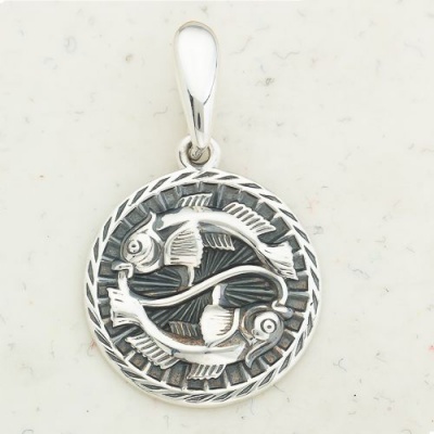 Сапфир каталог товаров Подвеска знак зодиака из серебра с чернением 