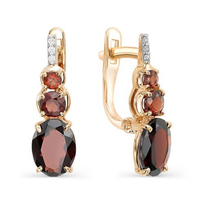 Сапфир каталог товаров Серьги из золота с фианитом, гранатом 