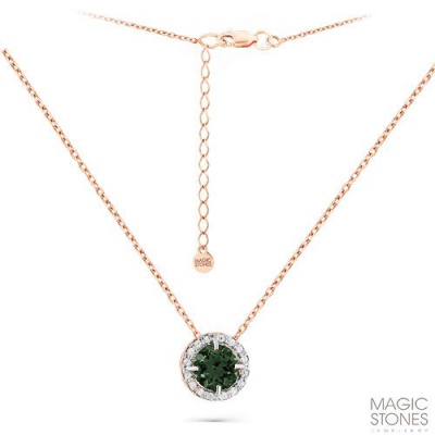 Сапфир каталог товаров Колье из золота с фианитом, турмалином 