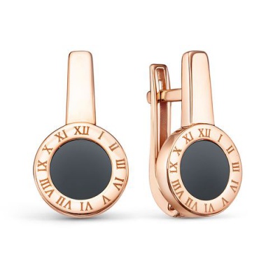 Сапфир каталог товаров Серьги из золота с ониксом 