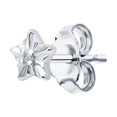 Сапфир каталог товаров Серьга из серебра с фианитом 