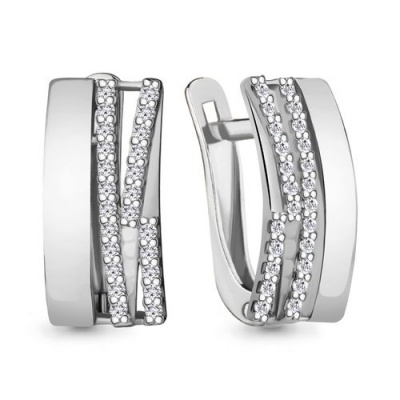 Сапфир каталог товаров Серьги из серебра с фианитом 