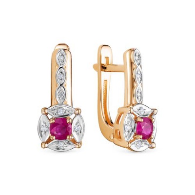 Сапфир каталог товаров Серьги из золота с бриллиантом, рубином 