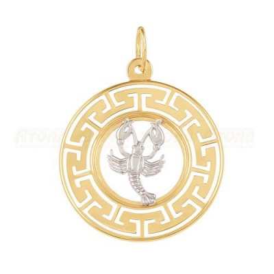 Сапфир каталог товаров Подвеска знак зодиака Рак из золота 