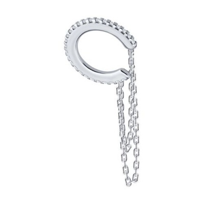 Сапфир каталог товаров Серьга из серебра с фианитом 