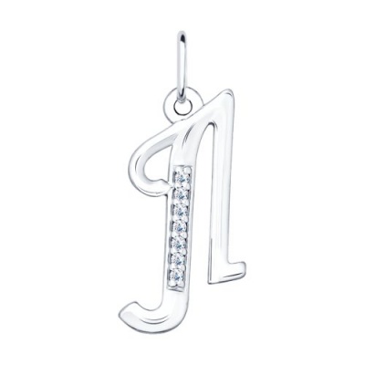 Сапфир каталог товаров Подвеска буква из серебра с фианитом 