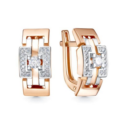 Сапфир каталог товаров Серьги из золота с фианитом 