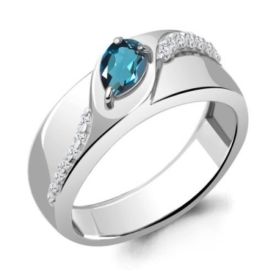 Сапфир каталог товаров Кольцо из серебра с фианитом, топазом 