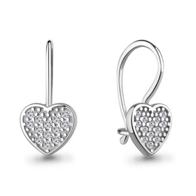 Сапфир каталог товаров Серьги детские из серебра с фианитом 