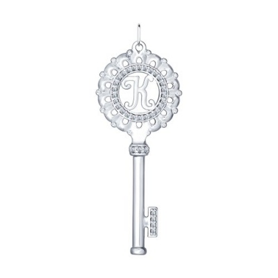 Сапфир каталог товаров Подвеска буква из серебра с фианитом 