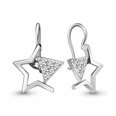 Сапфир каталог товаров Серьги детские из серебра с фианитом 