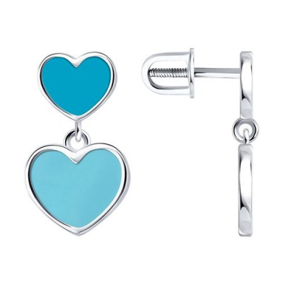 Сапфир каталог товаров Серьги гвоздики из серебра с эмалью 