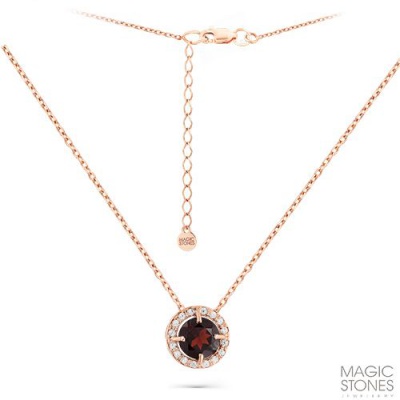 Сапфир каталог товаров Колье из золота с фианитом, гранатом 