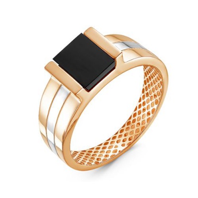 Сапфир каталог товаров Кольцо мужское из золота с фианитом 