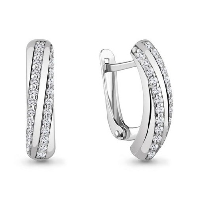 Сапфир каталог товаров Серьги из серебра с фианитом 