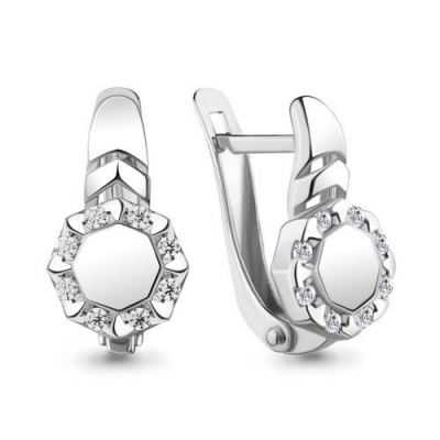 Сапфир каталог товаров Серьги из серебра с фианитом 