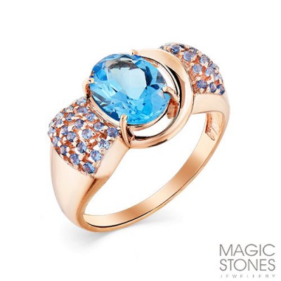 Сапфир каталог товаров Кольцо из золота с фианитом, топазом 