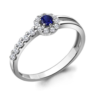 Сапфир каталог товаров Кольцо из серебра с фианитом, сапфиром 
